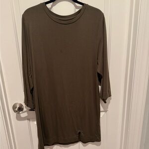 Free People Olive Green Tee Tunic or Mini Dress Size XL